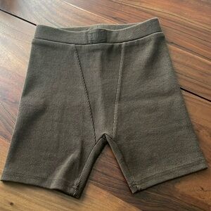 WNTRMUSE (Winter Muse) Lounge Rib Short. Size XS. 100% Cotton. Chocolate.